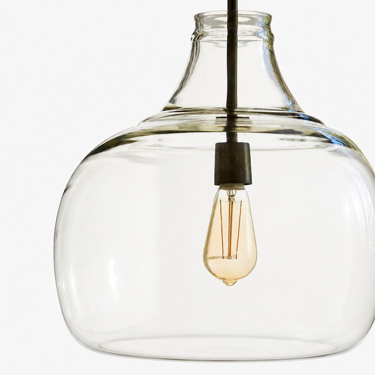 Lawson Glass Pendant Light - Recycled & Milk Glass with Bronze Accent