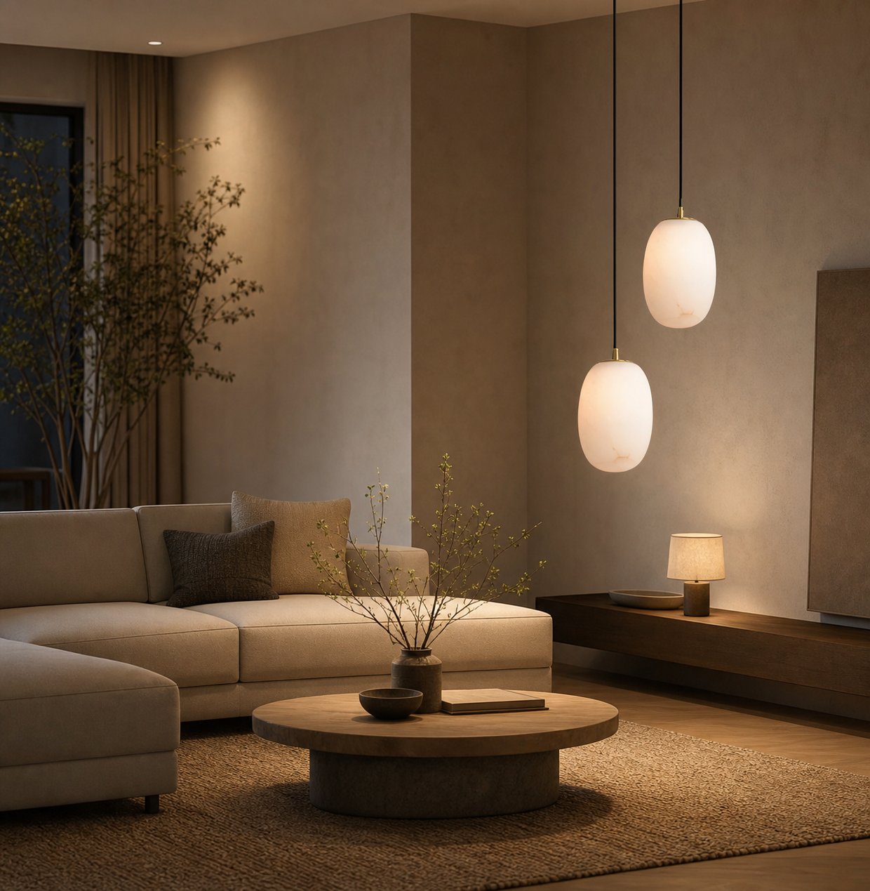 Alabaster Bedside Pendant Light