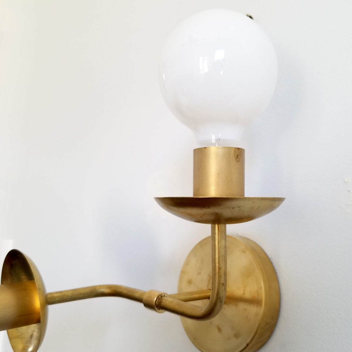 Asymmetric Wall Sconce - Brass & Chrome Modern Lighting Accent