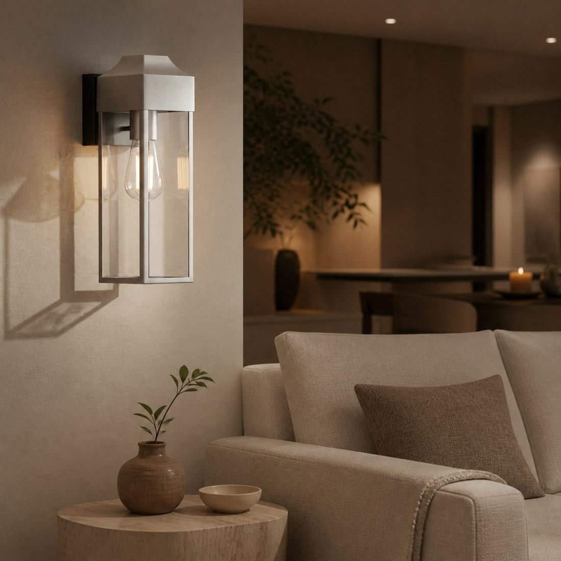 Georgon Exterior Wall Lantern Light – Clear Glass Shade, Classic Architectural Style for Outdoor Spaces