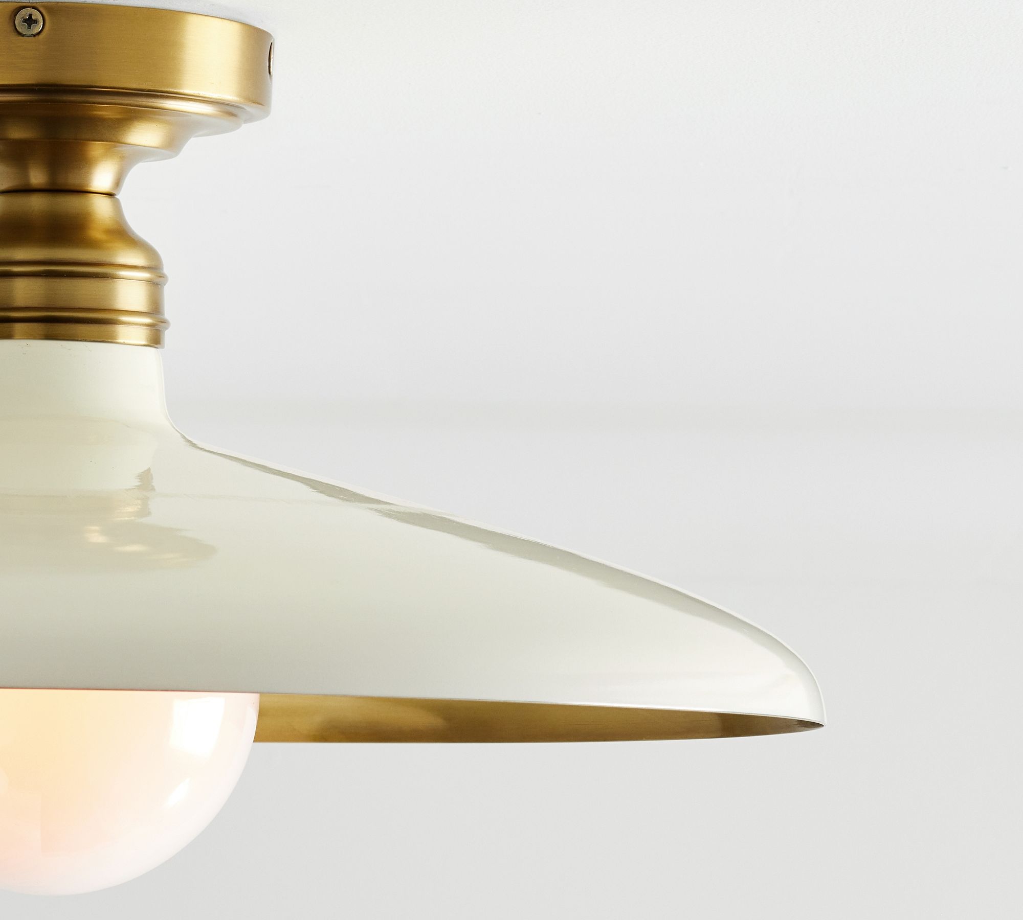 Forvara Farmhouse Metal Flush Mount Light - Black or White Ceiling Lamp