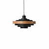 Layervelle Contemporary Tiered Pendant Light – Sculptural Wood and Metal Hanging Lamp for Living Spaces