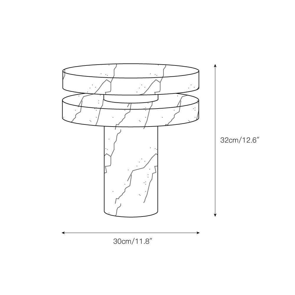 Modern Sculptural Table Lamp with Cylindrical Base Design for Bedroom Bedside and Living Room Use
