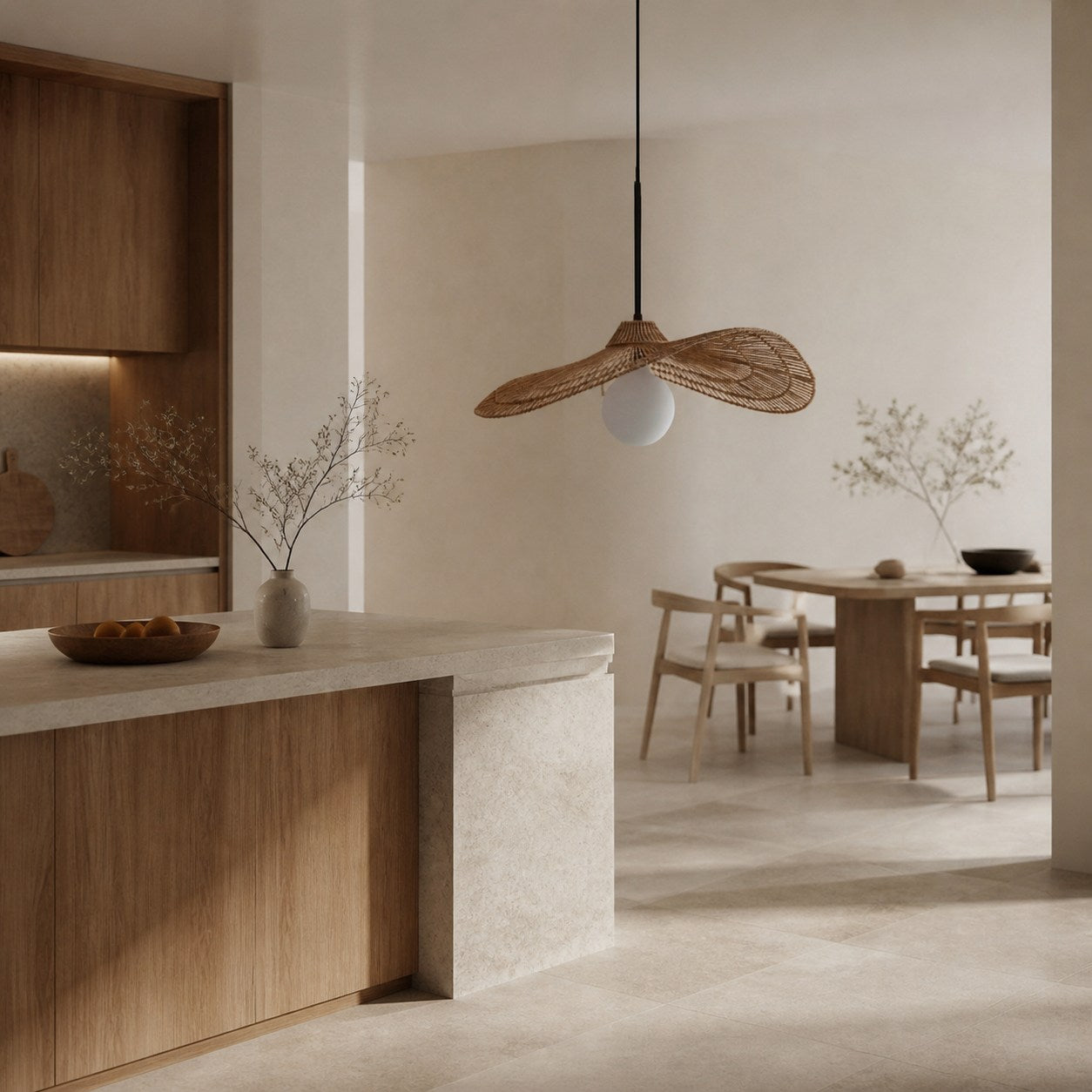 Florevian Tiered Shade Pendant Light with Woven Textured Design for Dining Room