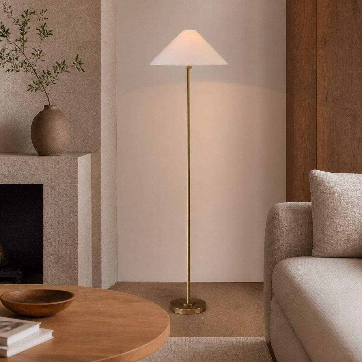 Diora Table & Floor Lamps - Linen Shade Modern Linear Style Sophisticated Accent