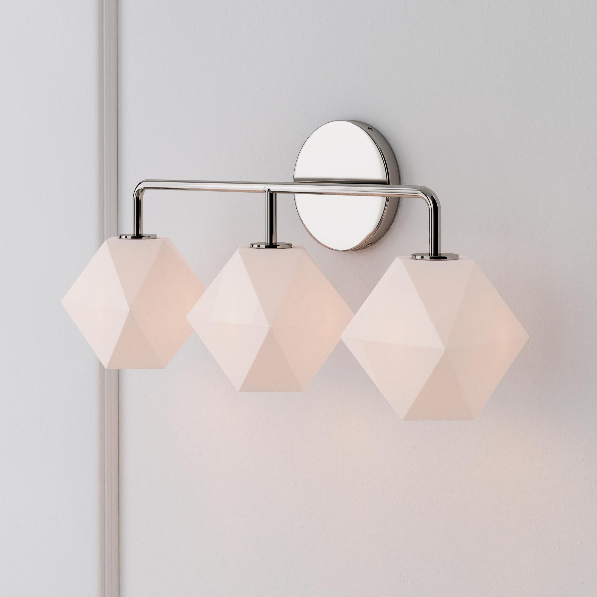 Talvior Geometric Modern Bathroom Sconce - Faceted Shade Light in Luxe Finishes