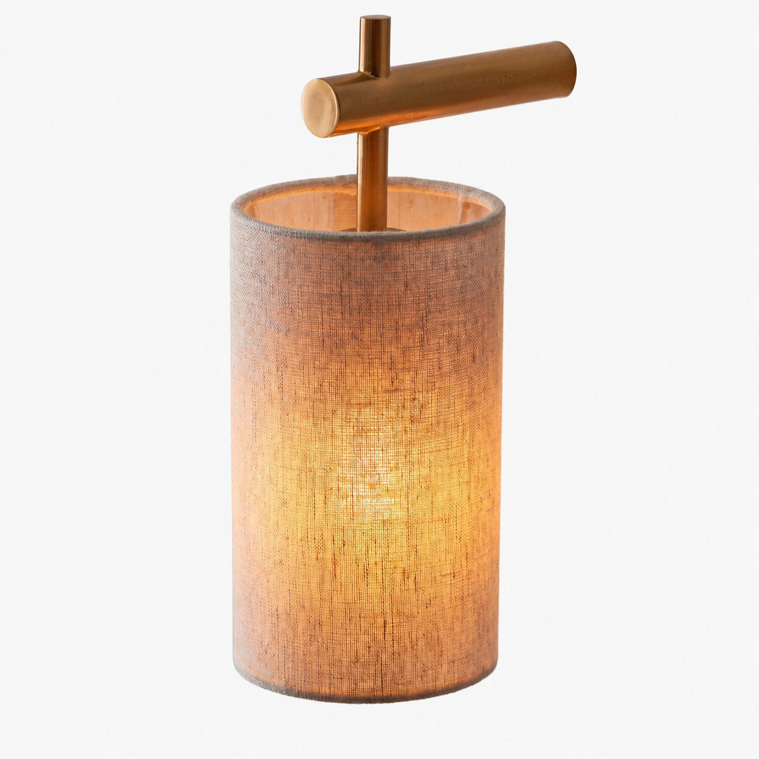 Vintage Brass Marble Wall Sconce - Natural Linen Shade
