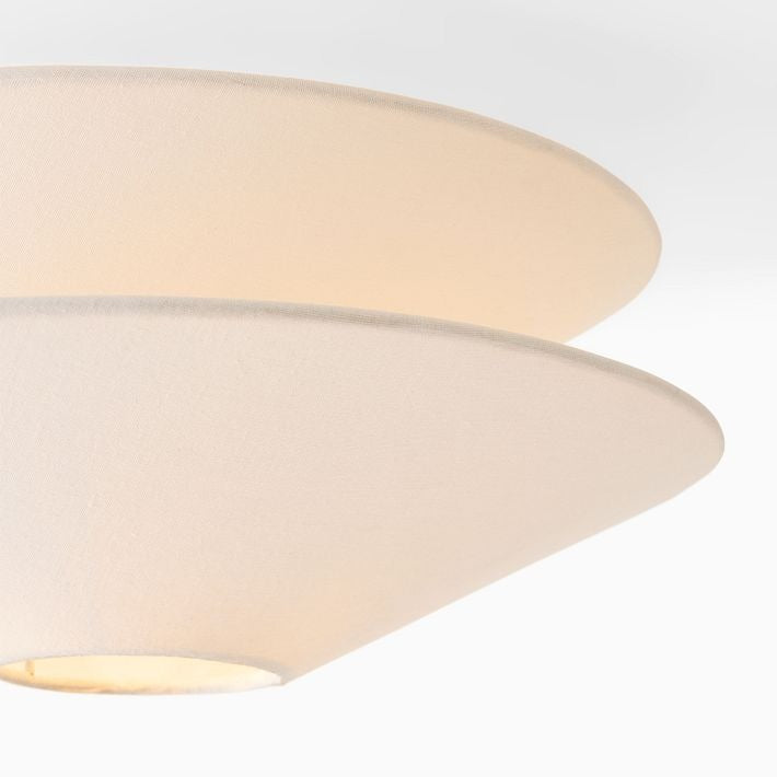 Solivara Flushmount Recessed Milky White Fabric Simple Ceiling Lamp