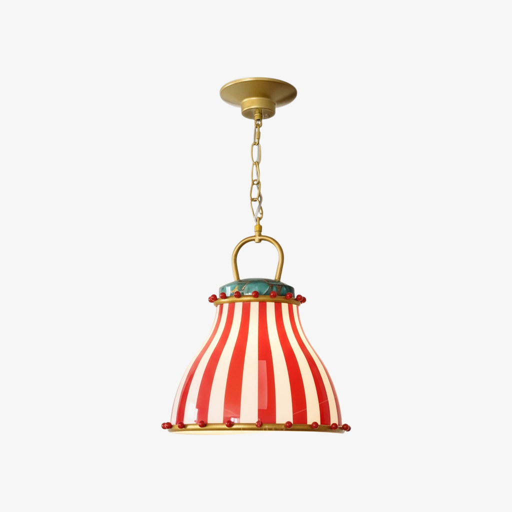 Festilo Glass Pendant Light - Playful Striped Design Hanging Lamp in Decorative Style for Kitchen and Dining