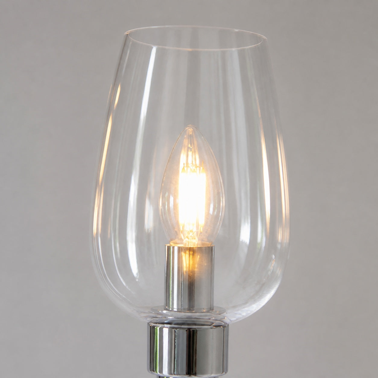 Clarione Art Deco 6-Light Linear Chandelier with Blown Glass Shades for Kitchen