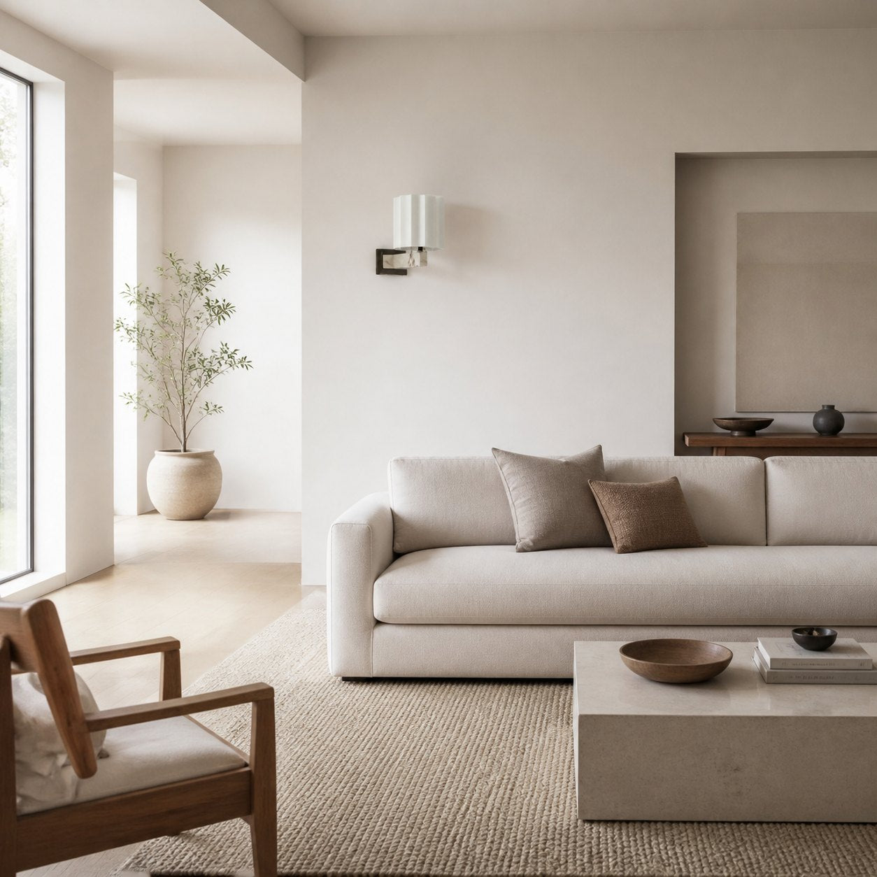 Cavilon Marble Decorative Wall Light – Elegant Linen Form, Suitable for Living Room or Hallway