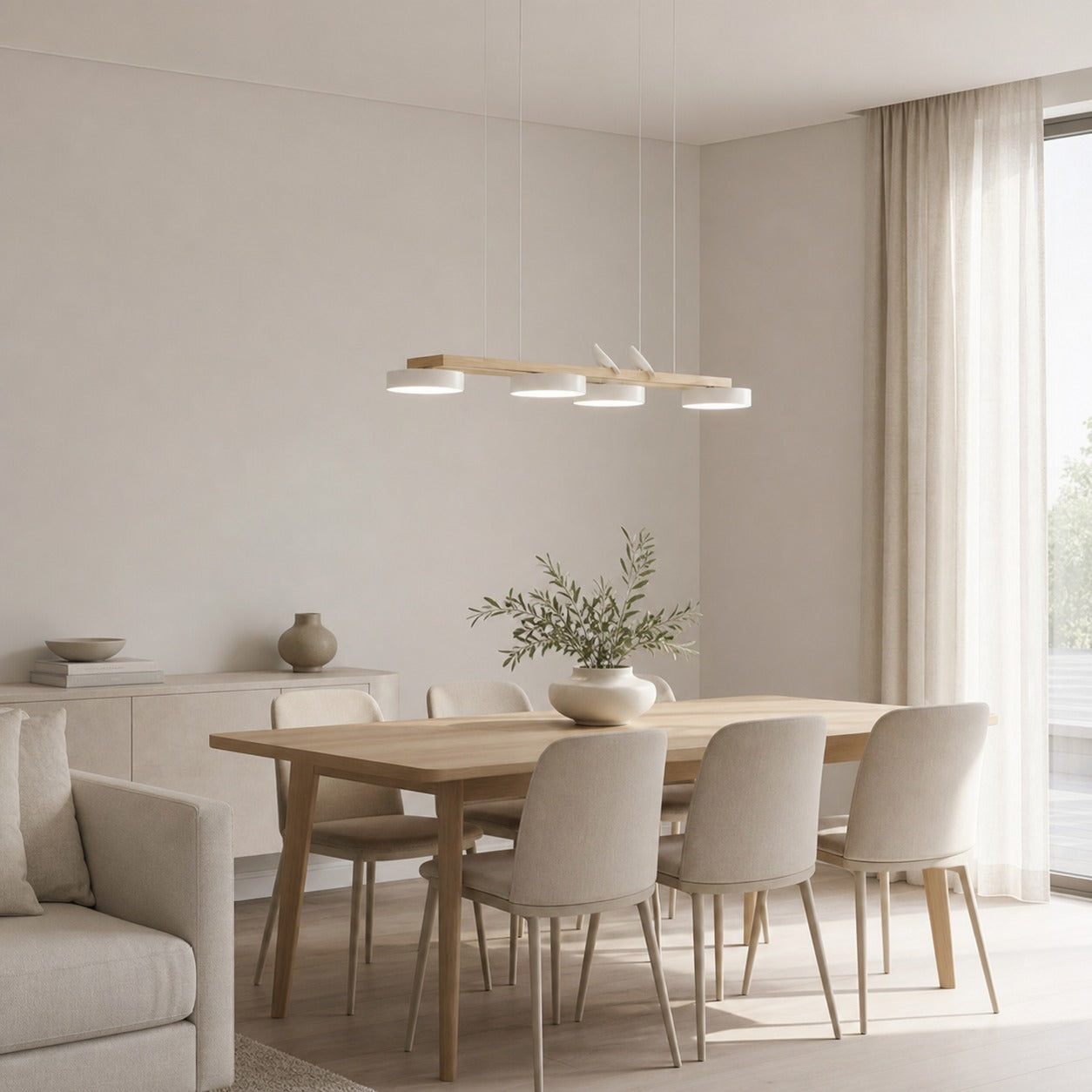 Orilumea Bird Chandelier - Wooden Lighting Fixture Modern Style for Living Room