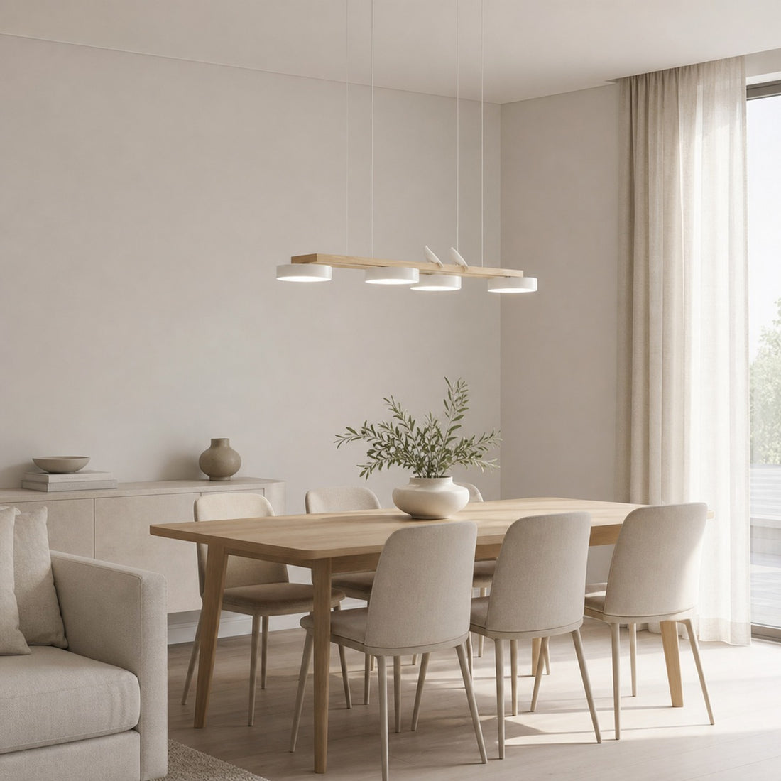 Orilumea Bird Chandelier - Wooden Lighting Fixture Modern Style for Living Room