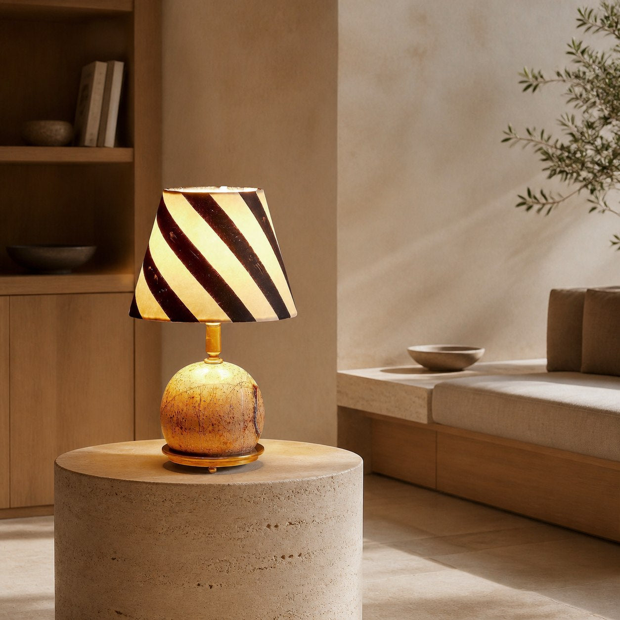 Modern Sculptural Table Lamp – Minimalist Decorative Light for Bedroom Living Room
