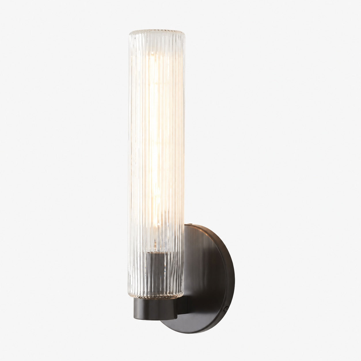 Rivora Fluted Glass Indoor Outdoor Sconce - Modern Wall Light for Home Decor