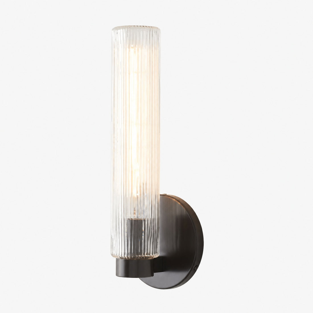 Rivora Fluted Glass Indoor Outdoor Sconce - Modern Wall Light for Home Decor
