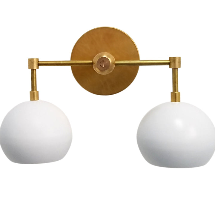 White Shades Loa Wall Sconce - Double Head Vanity Bathroom Light