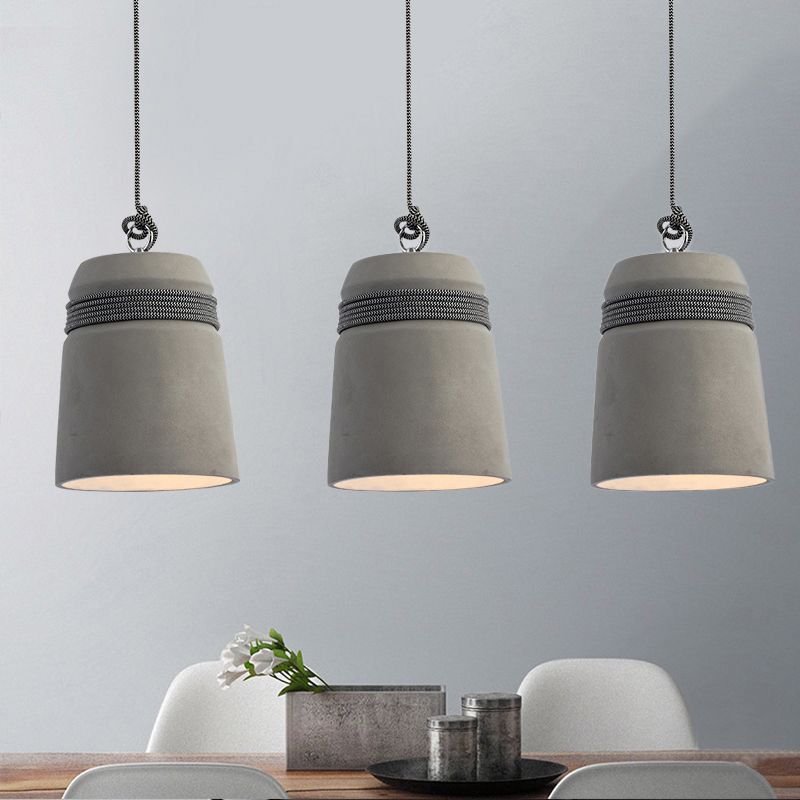 Nordic Cement Hemp Rope Pendant Lamp