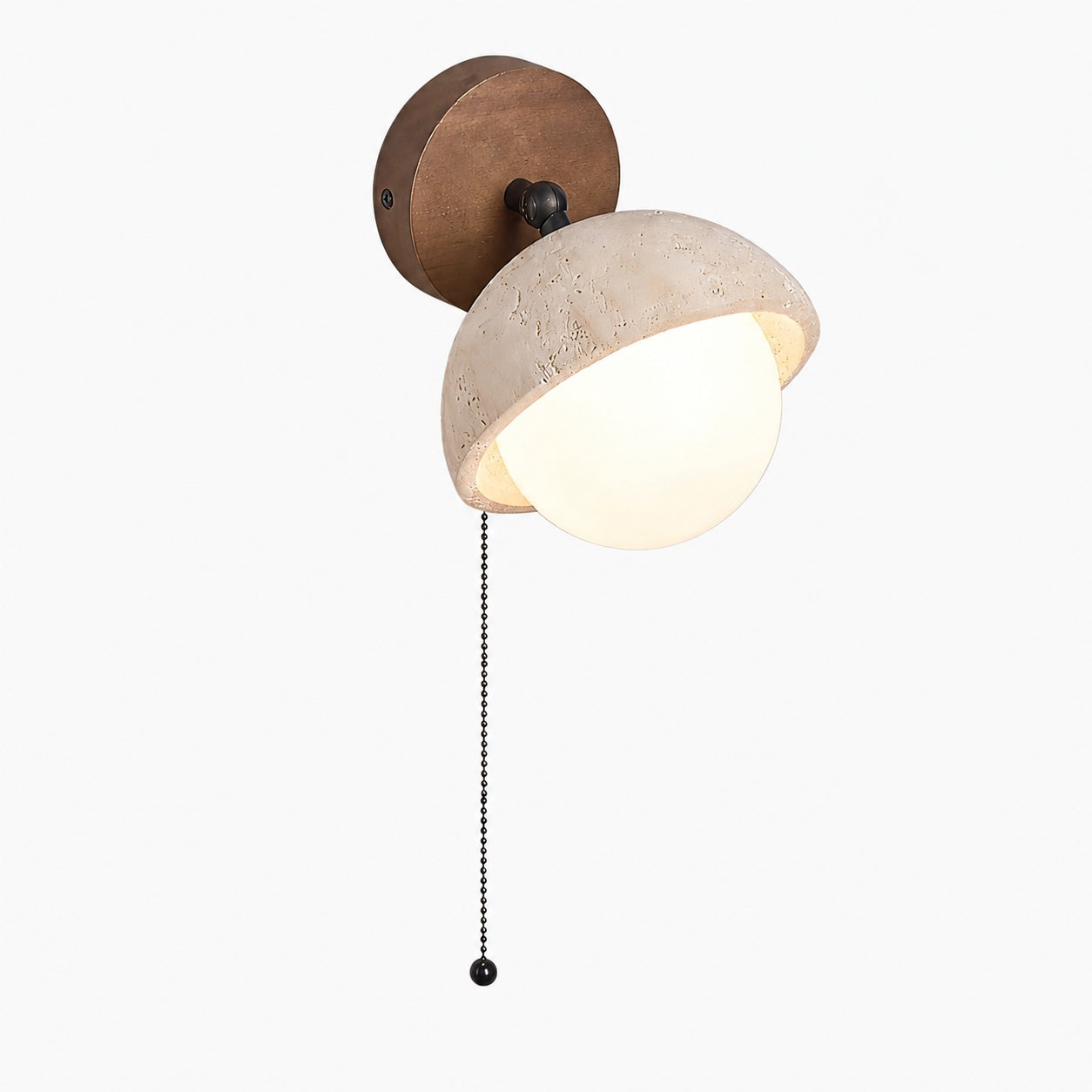 Modern Travertine Wall Lamp – Minimalist Stone Sconce for Bedroom Living Room Hallway