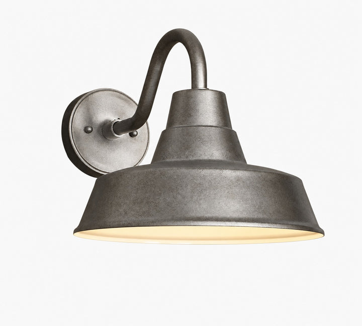 Korvi Outdoor Metal Sconce - Aluminum Pewter Wall Light