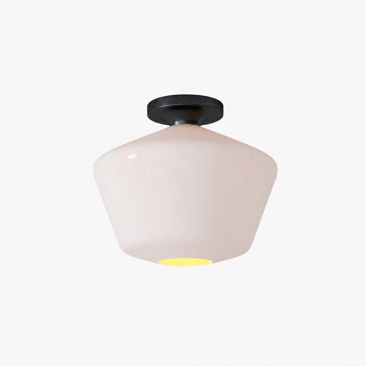 Merin Minimalist Sleek Geometric Glass Flushmount Light
