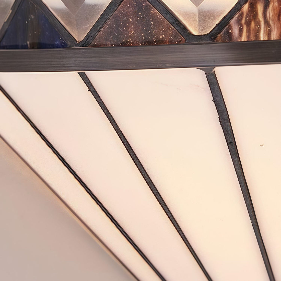 TF Fargo Art Deco Wall Light with Diamond Motif Design  – Glass Wall Sconce for Hallway & Bedroom