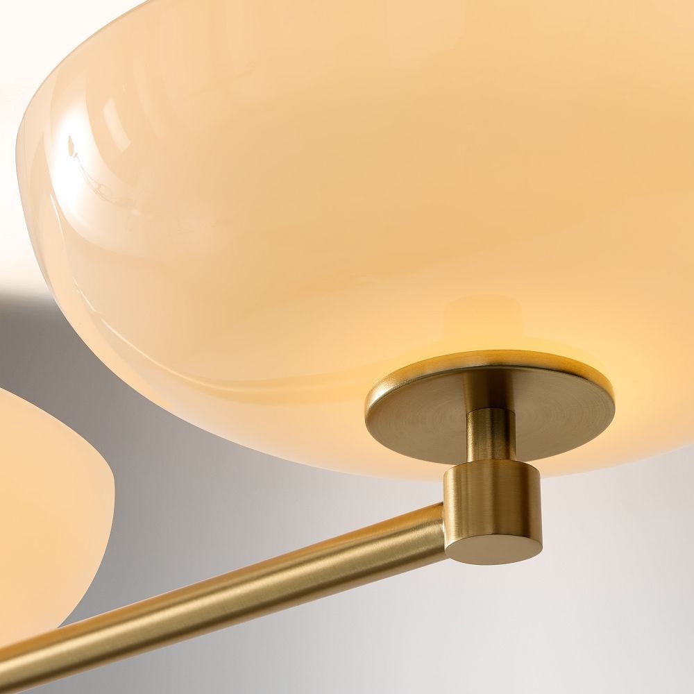 Vega Glass Mid-Century Modern Globe Chandelier with Glass Shades for Dining Room and Kitchen Island