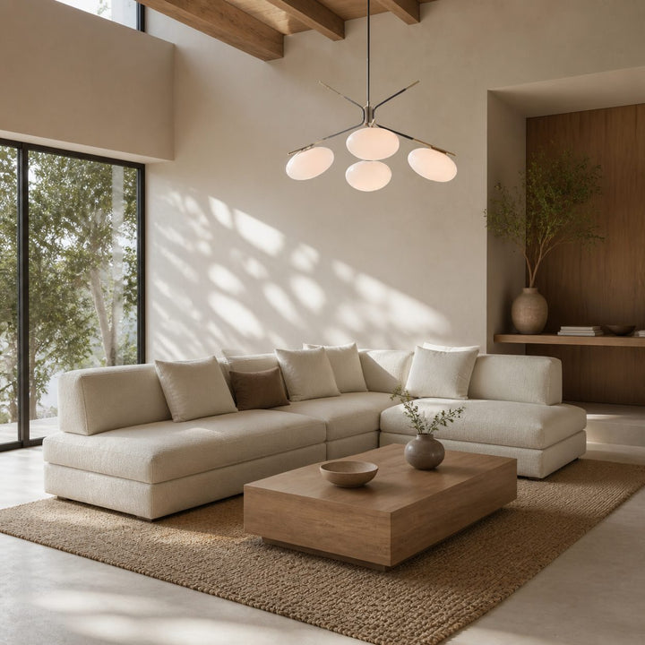 Brimush Flattened-Globe Pendant Lamp – Minimalist Architectural Form