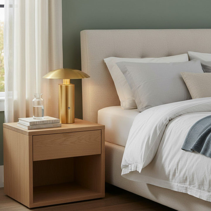 Oricone Portable LED Table Light – Touch-Dimmer Cordless Mushroom Lamp for Dining and Bedside