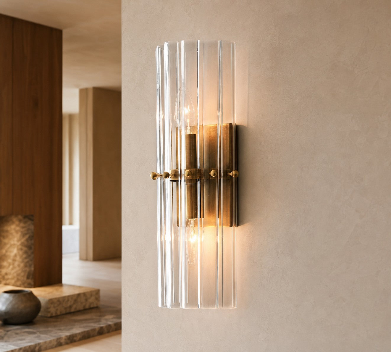 Lumora Crystal Wall Sconce – Elegant Lighting for Hallway & Bedroom