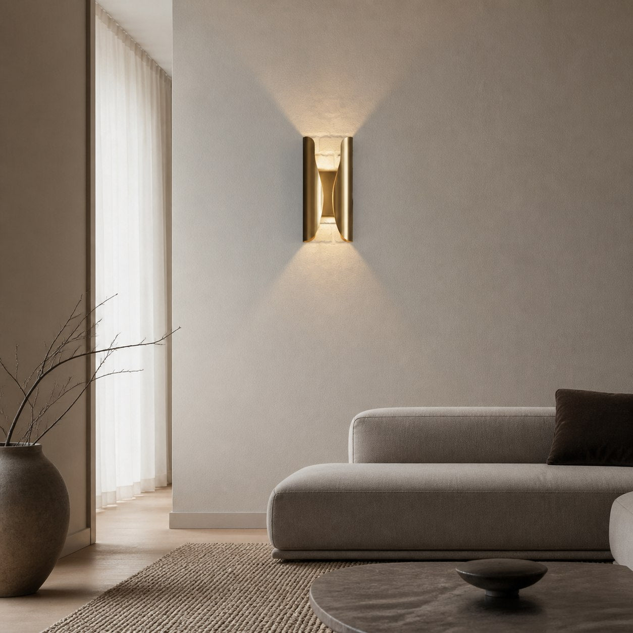 Auregon Artistic Sculptural Wall Sconce – Abstract Coiled Metal Wall Light for Hallway or Living Room