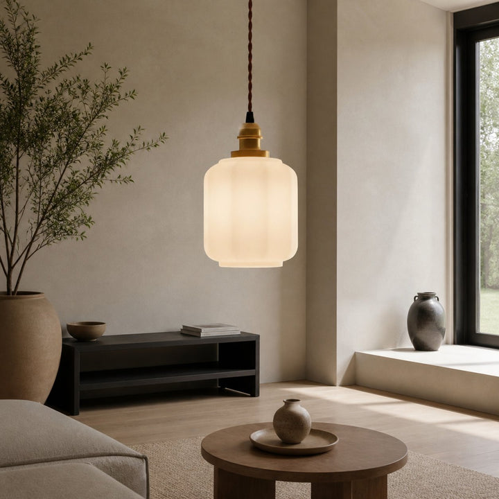 Glassora Creative Glass Lantern Pendant Lamp - Stylish Hanging Light for Kitchen or Bedroom U15