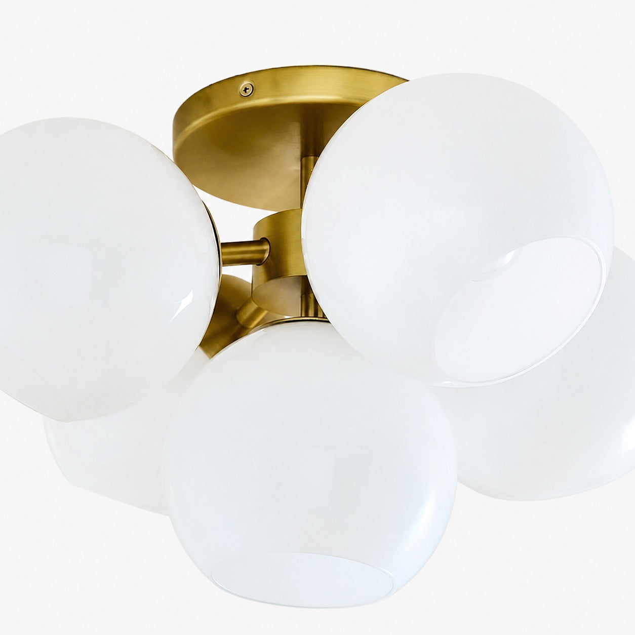 Brina Glass 5-Light Flush Mount - Minimalist Glass Ceiling Fixture