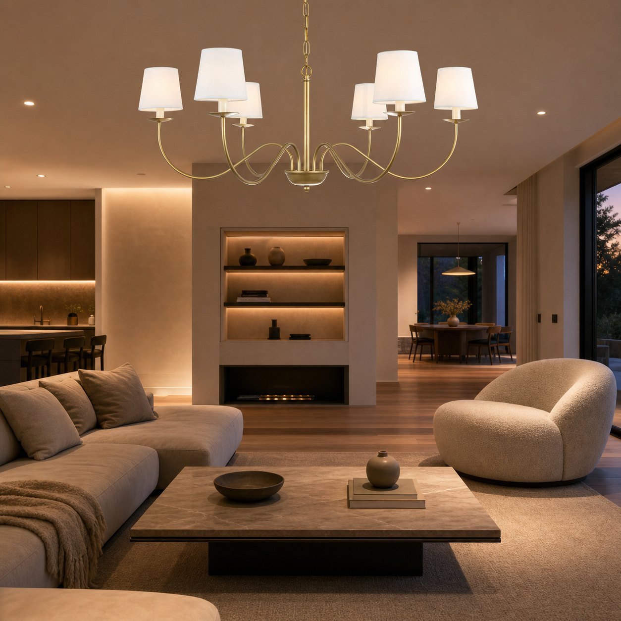 Eclipse Brass Chandelier