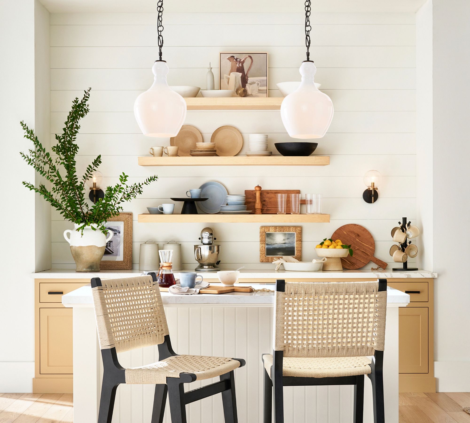 Lawson Warbled Milk Glass Pendant – Modern Elegance for Kitchen Island