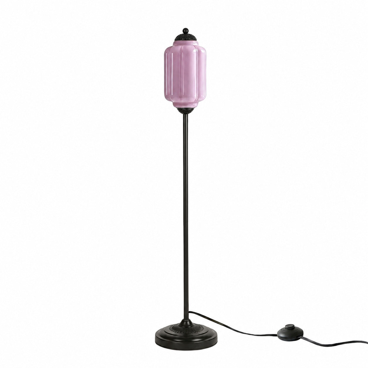 Eloise Textured Glass Pumpkin-Inspired Floor Lamp - Organic Artistry and Retro Style for Living Rooms