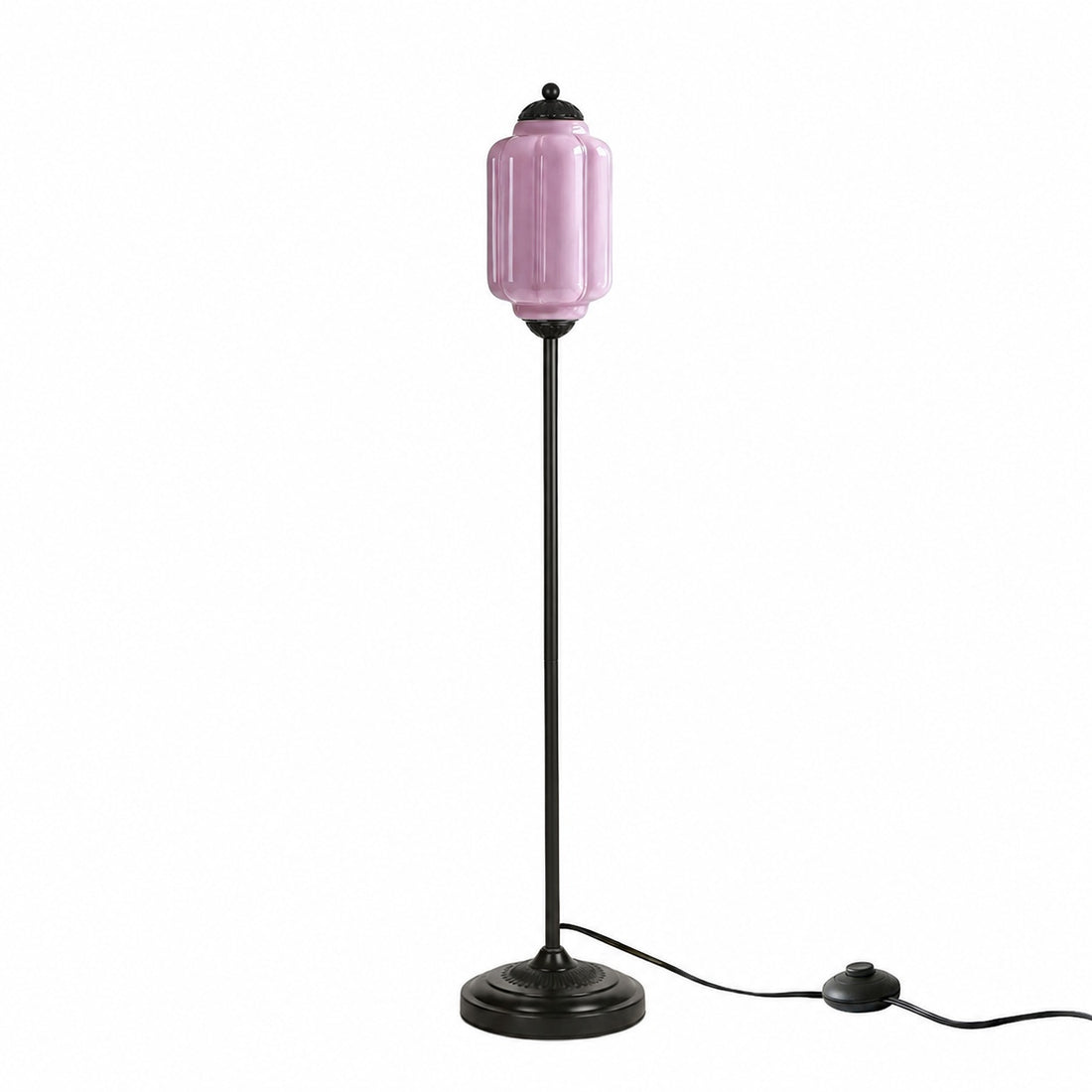 Eloise Textured Glass Pumpkin-Inspired Floor Lamp - Organic Artistry and Retro Style for Living Rooms