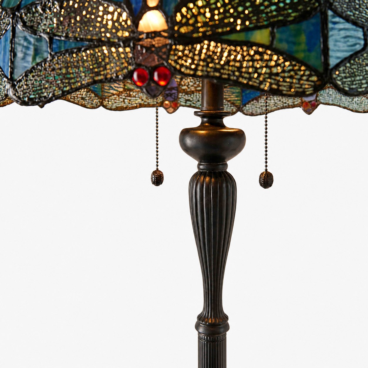 TF Dragonfly Motif Floor Lamp – Vintage Stained-Glass for Living Rooms