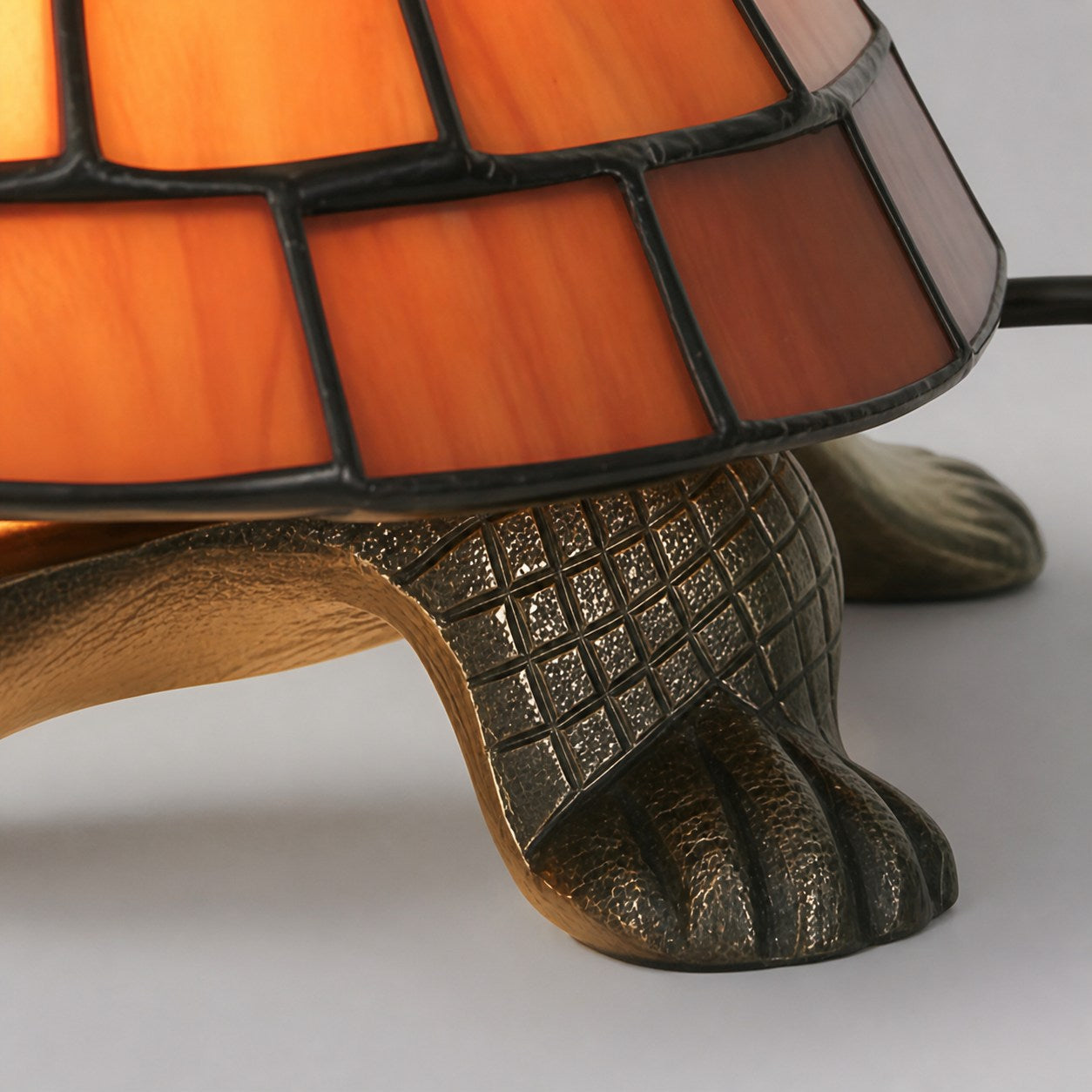 TiffStar Tortoise Pattern Stained Glass Table Lamp - Tiffany Style Decorative Light for Indoor Accent Lighting