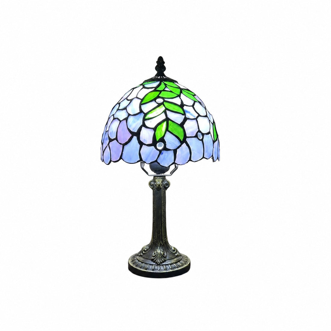 Virelle Traditional Tiffany Table Lamp – Colorful Stained Glass Dome Desk Light for Bedroom
