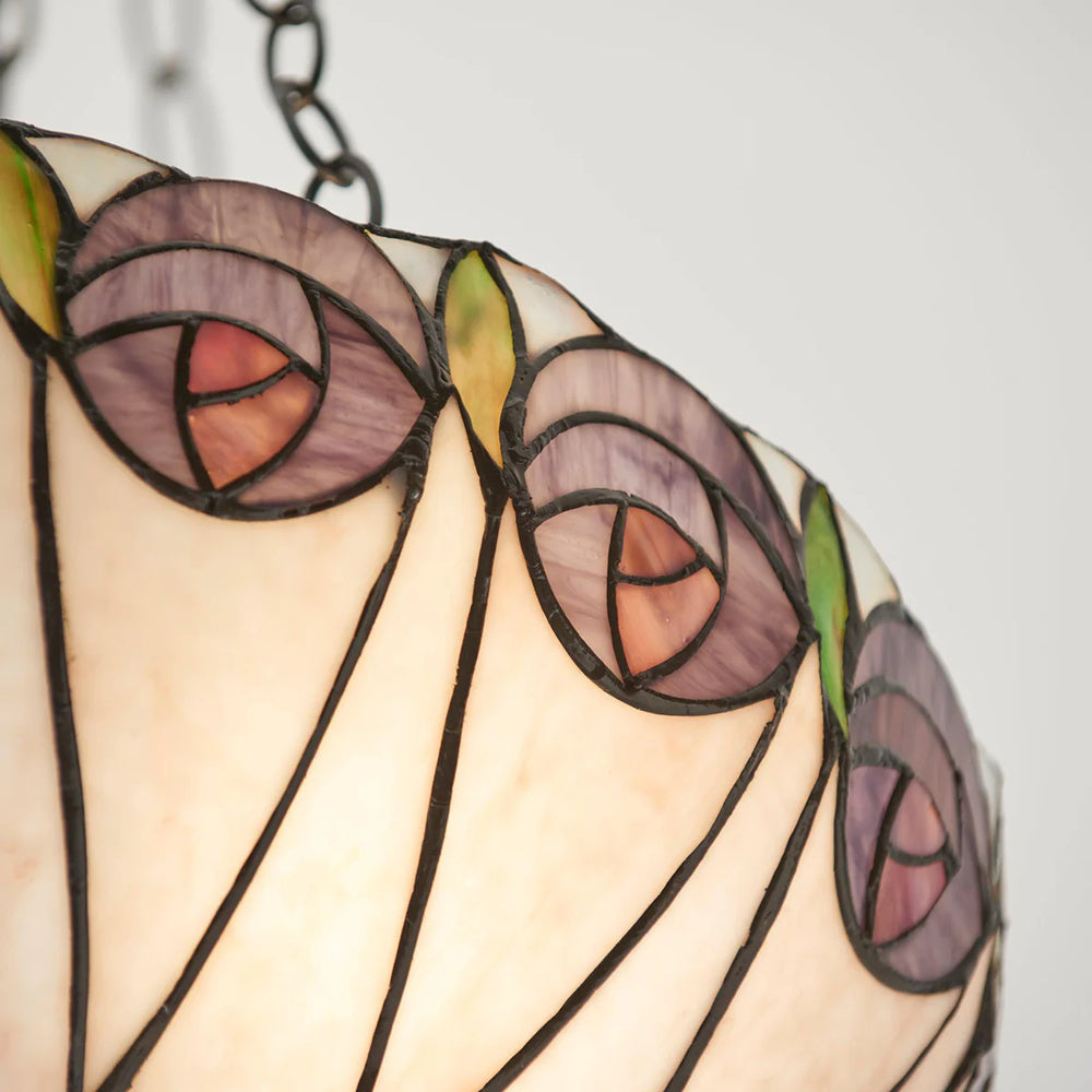 TF Hutchinson Tiffany Pendant Light - Inverted Art Glass Adjustable Pendant Light for Home