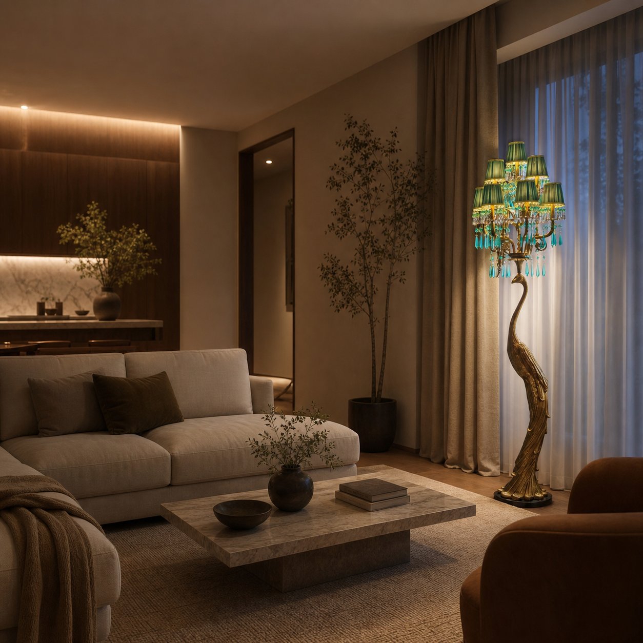 Perky Peacock Floor Lamp