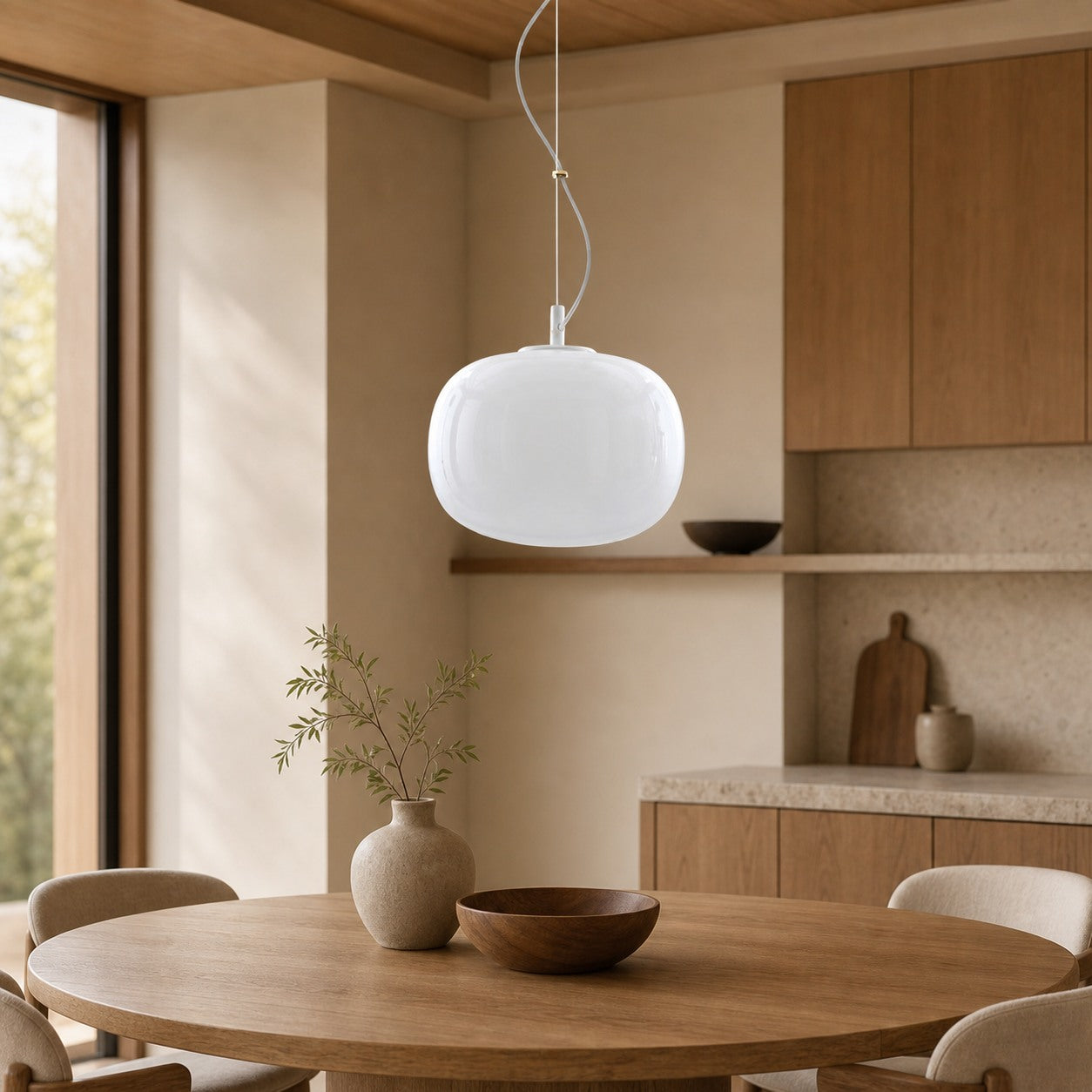 Lumivelle Minimalist Glass Pendant – Adjustable Height Dimmable Design