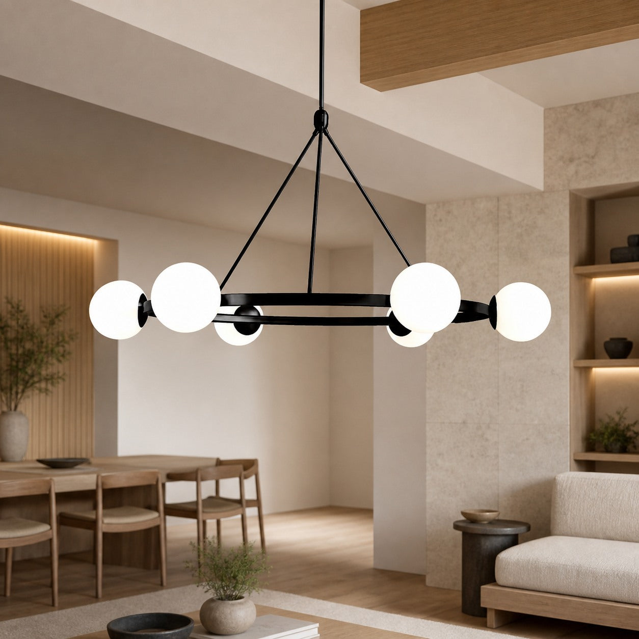 Brelia Round Light Chandelier - Modern Globe Chandelier in Stylish Design