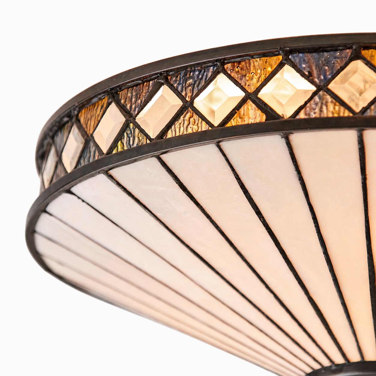 Fargo Tiffany Artistic Crystal Accents Ceiling Lamp for Living Room