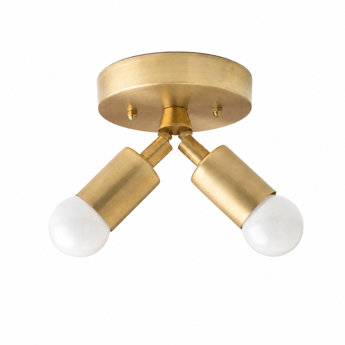 Mobilux Line Modern Brass Flush Mount - Minimalist Gold Ceiling Light for Bedroom