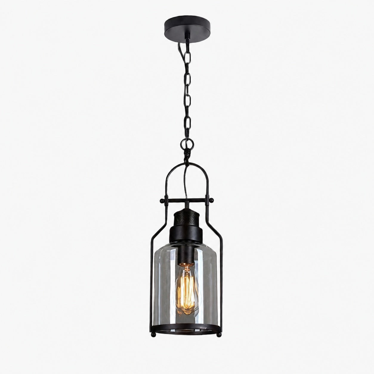 Lirra Vintage Iron Glass Pendant Lamp - Industrial Style Ceiling Lamp for Bars and Homes U20
