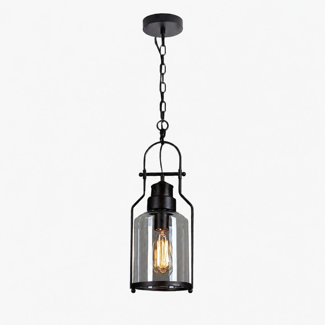 Lirra Vintage Iron Glass Pendant Lamp - Industrial Style Ceiling Lamp for Bars and Homes U20