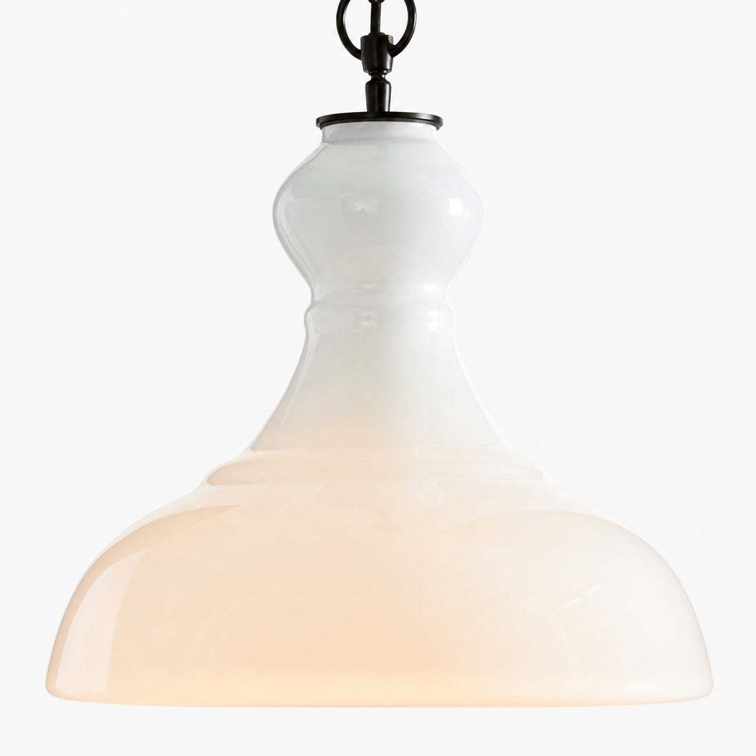 Lawson Glass Pendant Light - Recycled & Milk Glass with Bronze Accent
