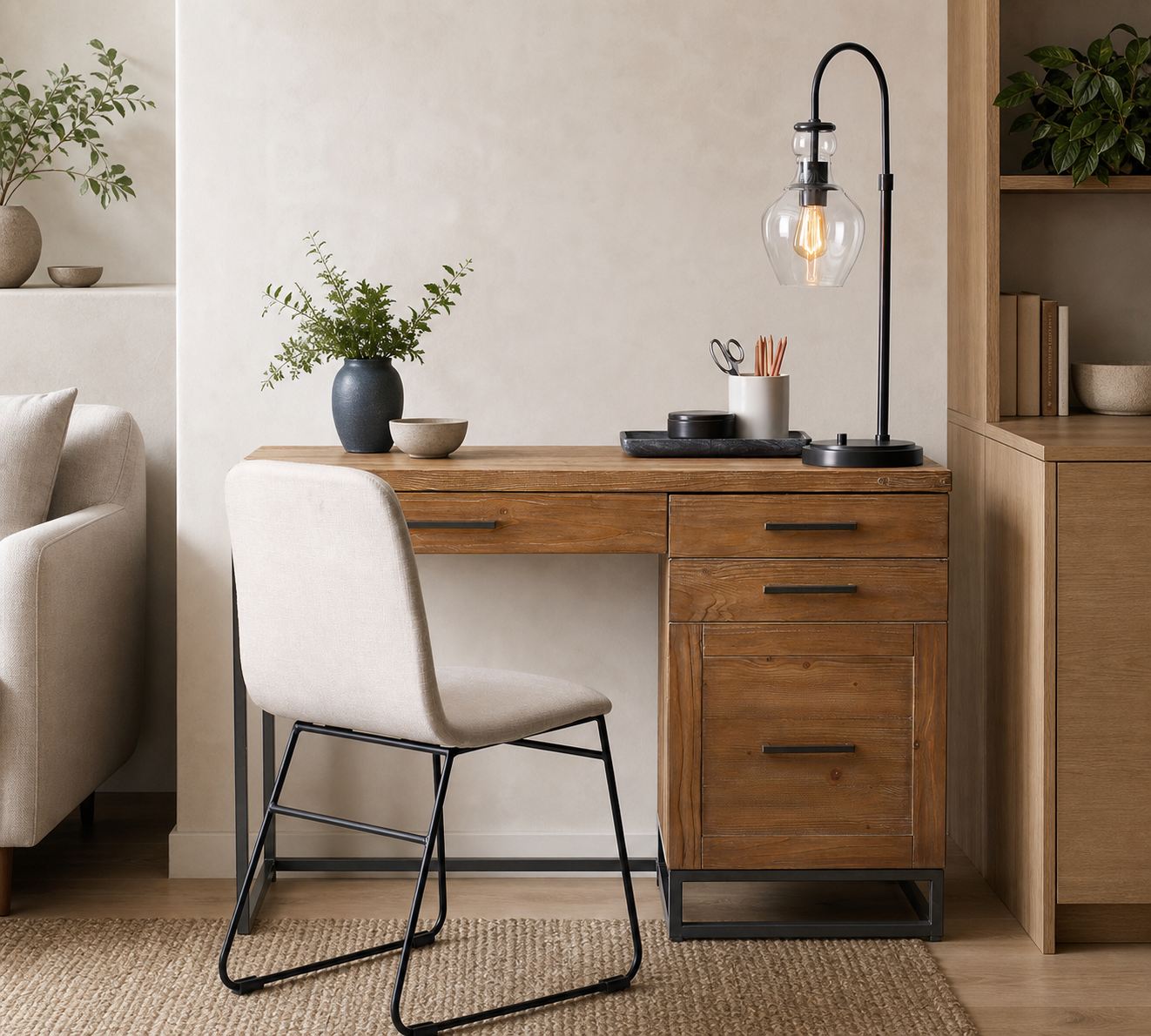 Lawson Recycled Glass Table Lamp with USB - Brass and Bronze Modern Design